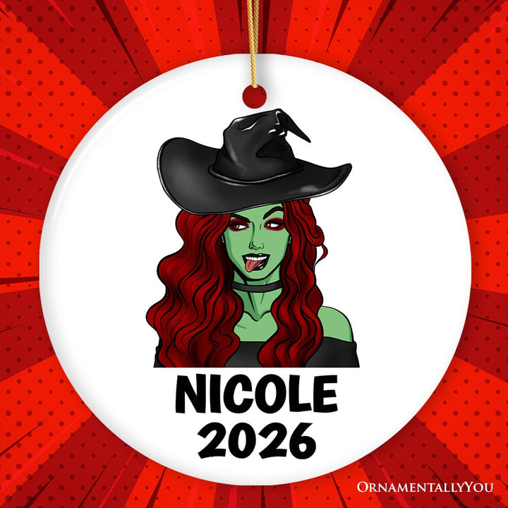 Female Supervillain Custom Comic Style Ornament, Hardcore Punk Badass Emo Gift Ceramic Ornament OrnamentallyYou 