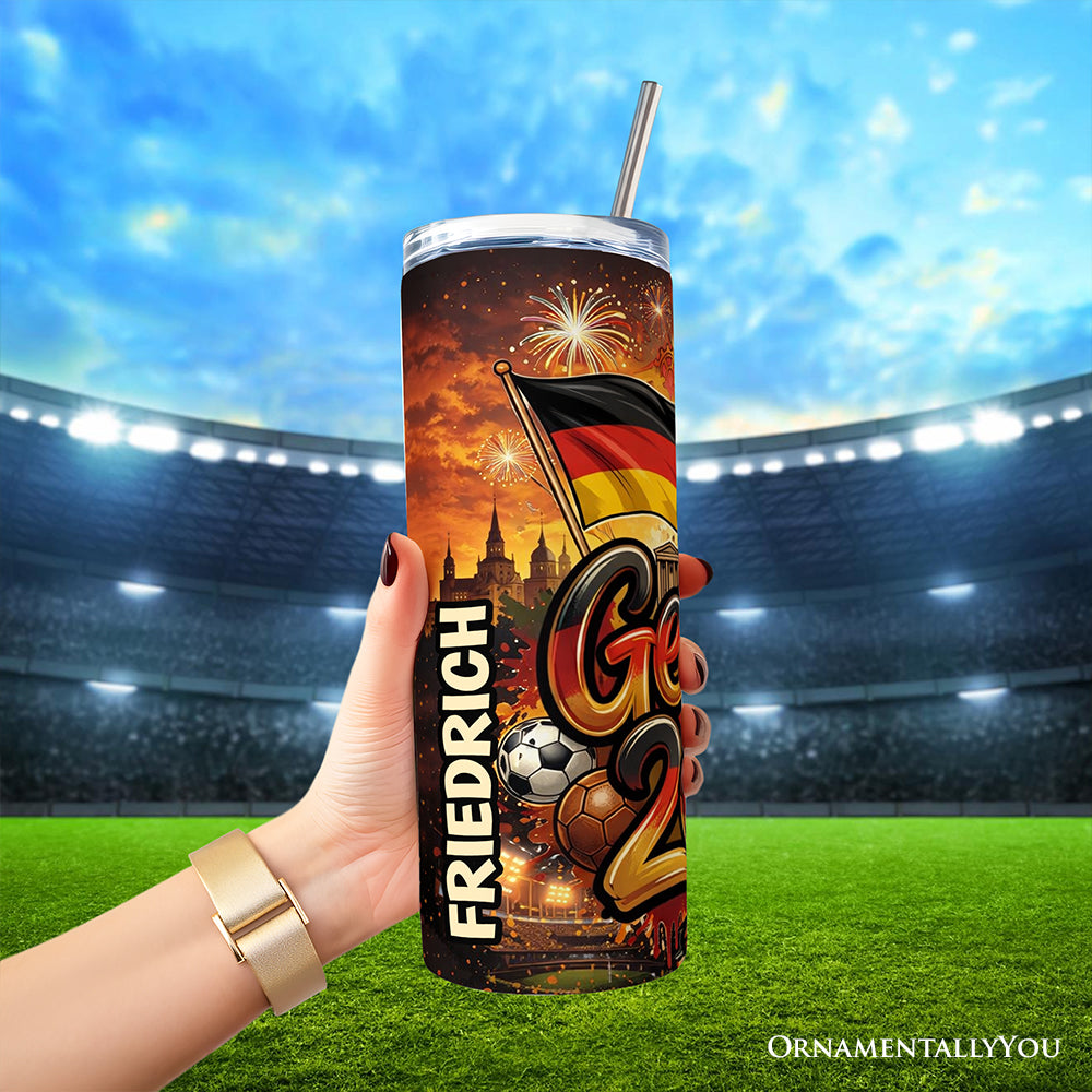 Germany 2026 Soccer Cup Global Championship 20oz Tumbler With Lid and Stainless Steel Straw, Fans Football Gift Cup