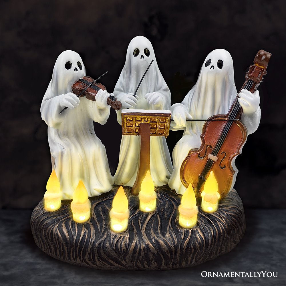 (Pre-Order) Ghostly Ensemble Trio Lighted Spooky Home Figurine, 5.5" LED Haunted Halloween Ghost Statue Resin Statues OrnamentallyYou 