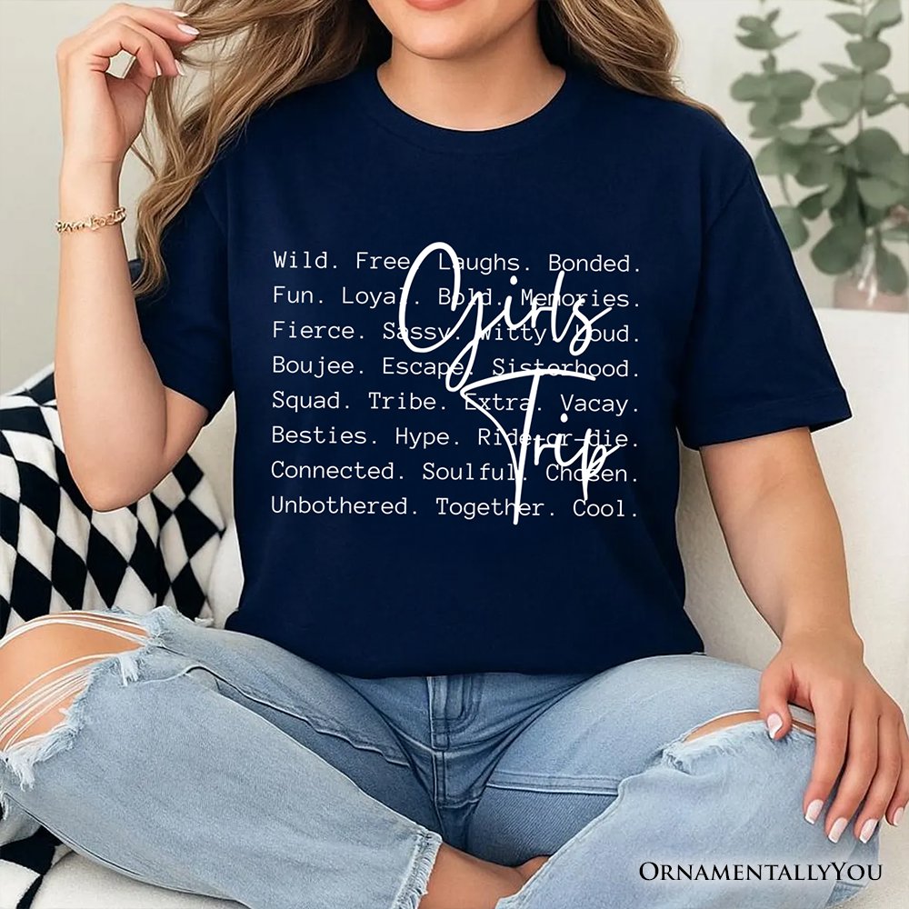 Girls Trip Words T-Shirt, Besties Vacation Memories Tee T-Shirts OrnamentallyYou 