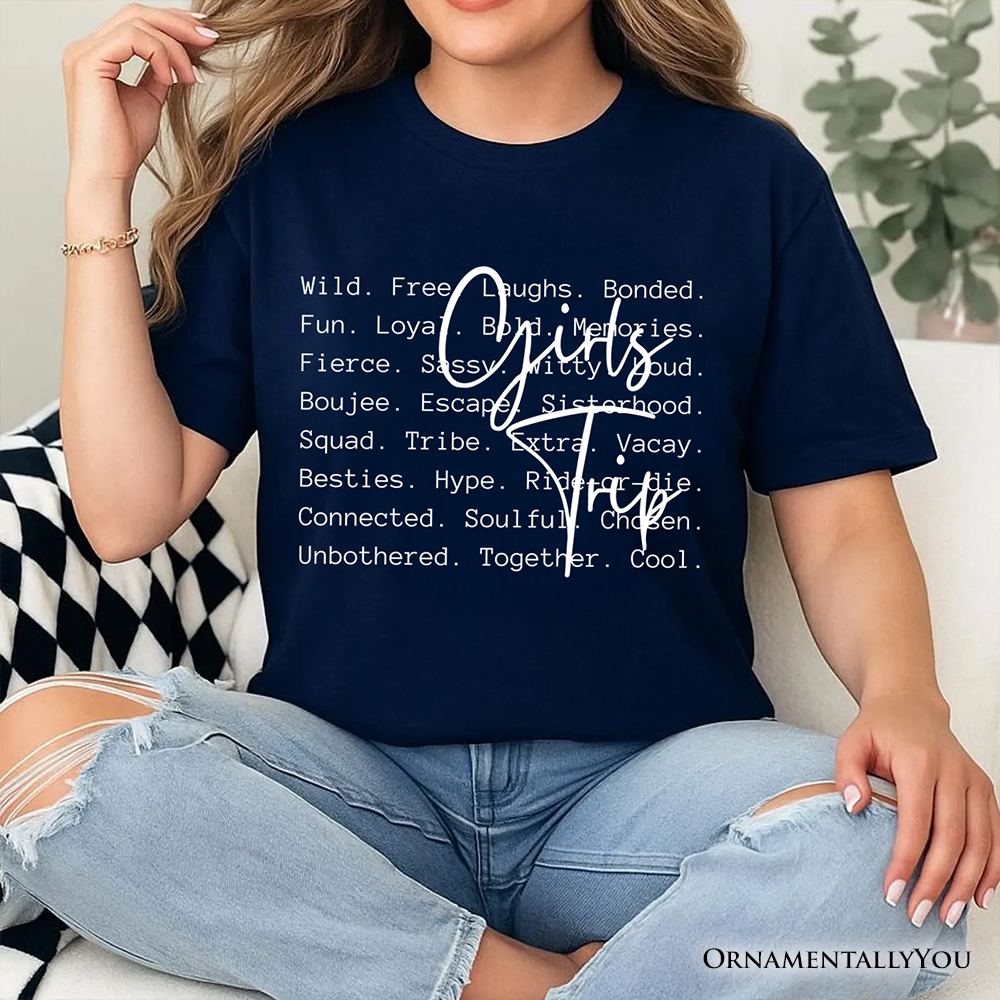 Girls Trip Words T-Shirt, Besties Vacation Memories Tee