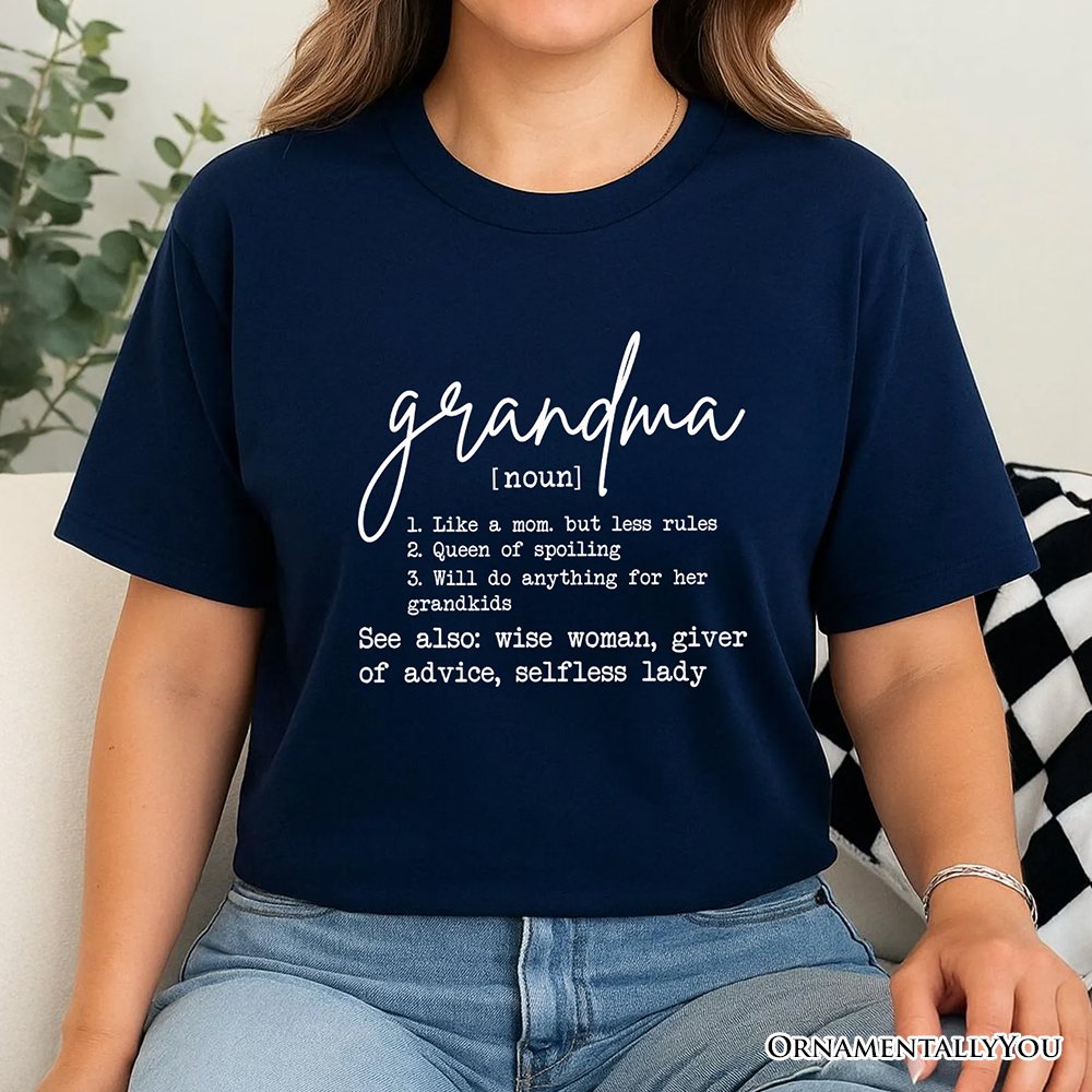 Grandma Definition T-Shirt, White, Natural, Navy and Black Funny Tee for Grandmothers T-Shirts OrnamentallyYou 