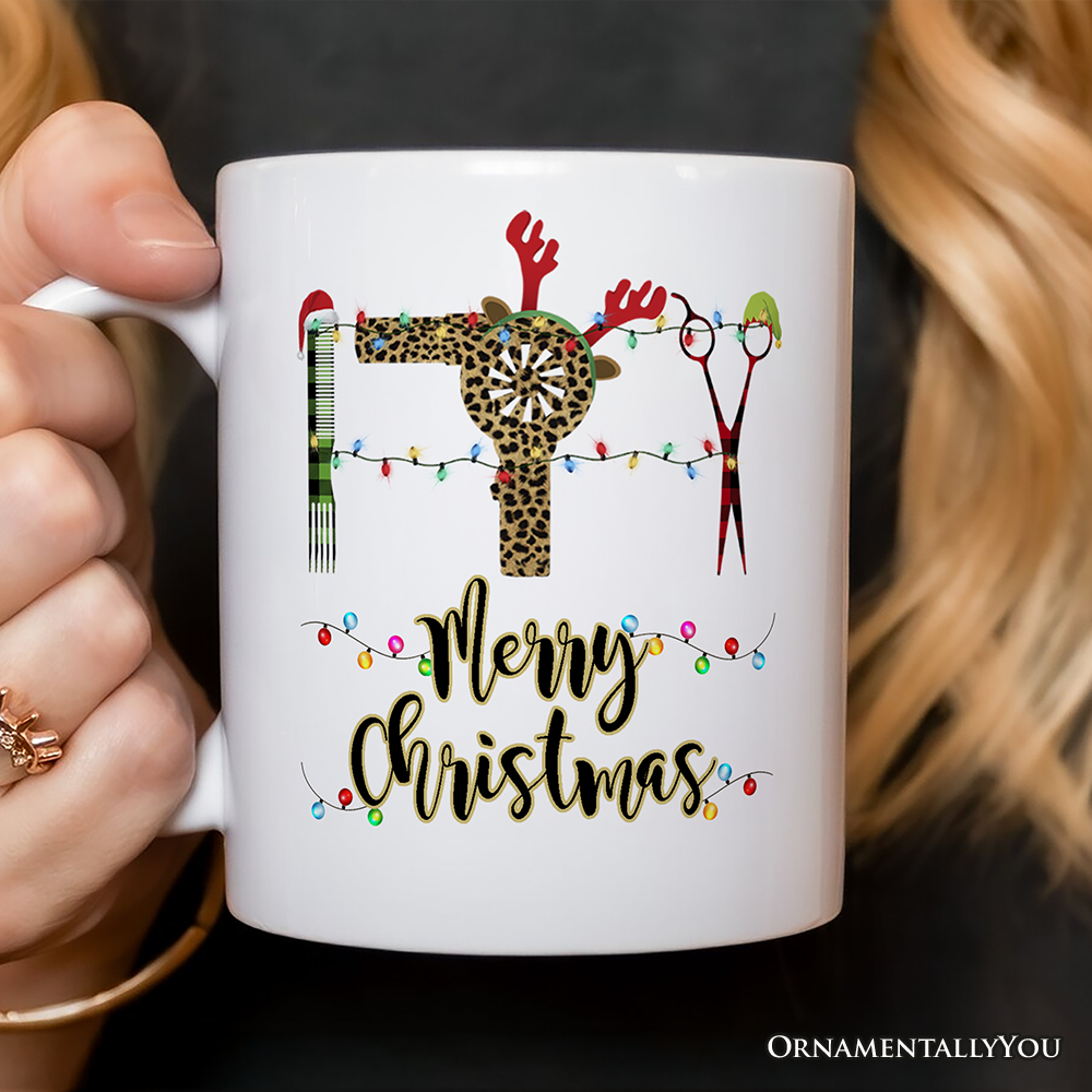 Personalized Mug Hairdresser Buffalo Plaid Christmas