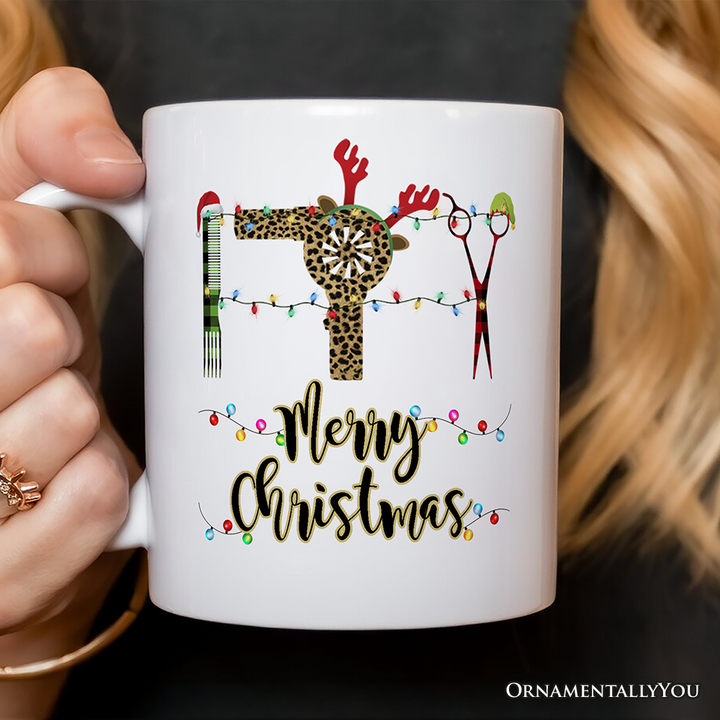 Personalized Mug Hairdresser Buffalo Plaid Christmas