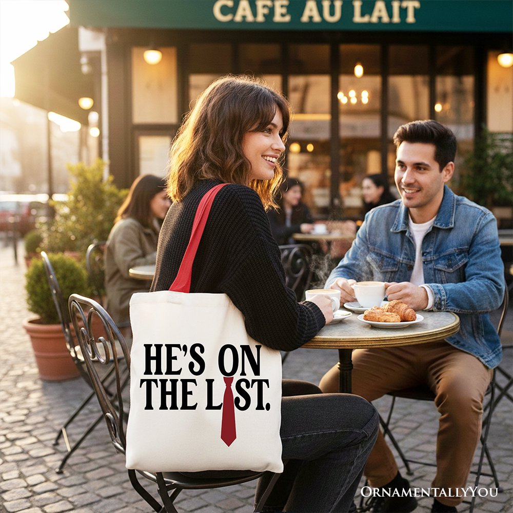 He’s On The List Canvas Tote Bag OrnamentallyYou 