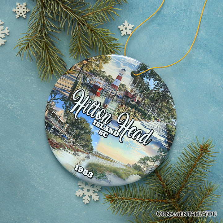 Hilton Head Island Christmas Ornament, South Carolina Coastal Resort Decoration