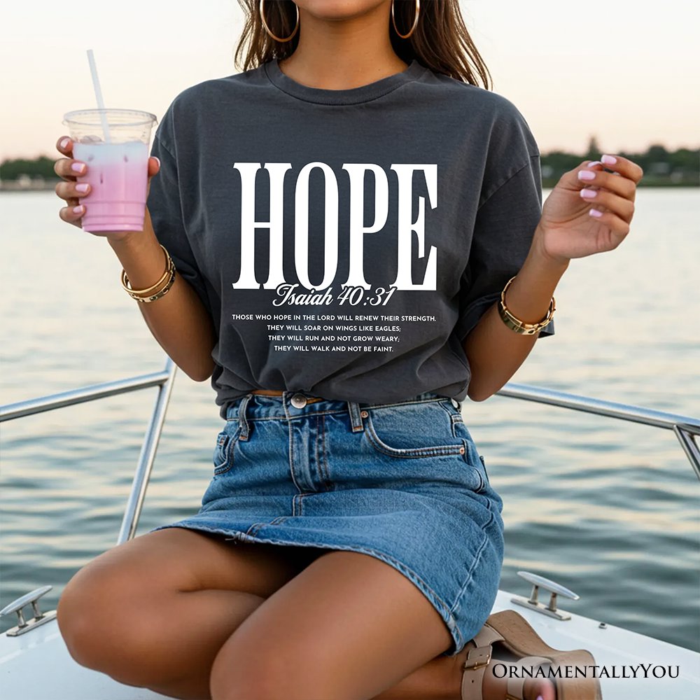 Hope Isaiah 40:31 Christian T-Shirt, Faith Scripture Encouragement Tee T-Shirts OrnamentallyYou 