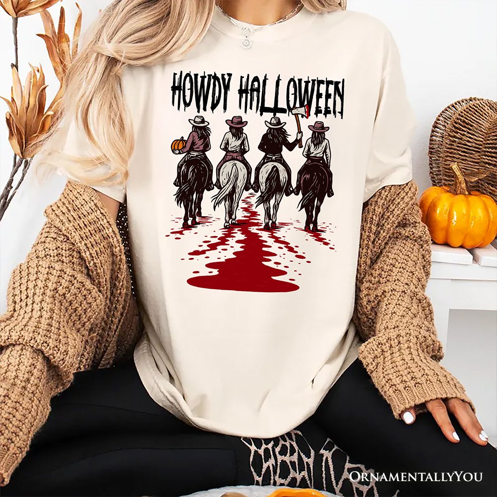 Howdy Halloween Cowgirl Women T-Shirt, Empowered Western Spooky Tee T-Shirts OrnamentallyYou 