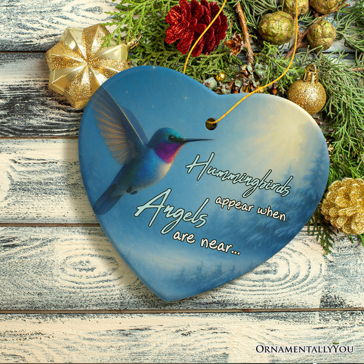 Hummingbirds Appear When Angels Are Near Ornament, Peaceful Remembrance Christmas Keepsake