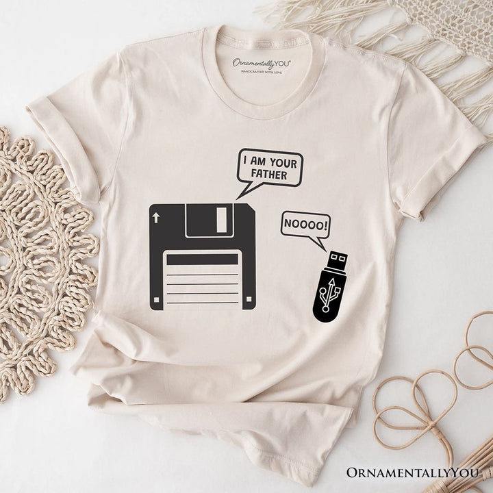 I Am Your Father Floppy Disk T-Shirt, Funny USB Retro Dad Computer Nerd Tee T-Shirts OrnamentallyYou Natural XS 