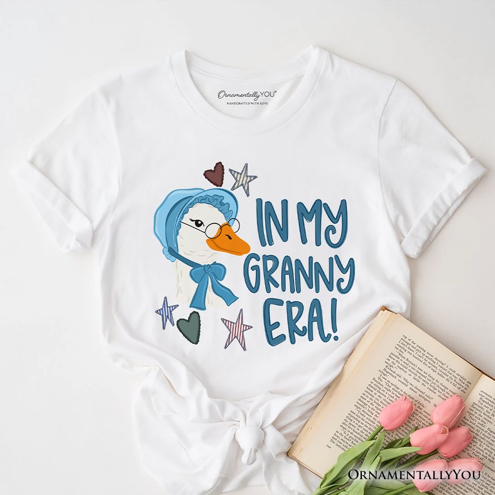 In My Granny Era Goose T-Shirt, Funny Grandma Doodle Tee T-Shirts OrnamentallyYou White XS 