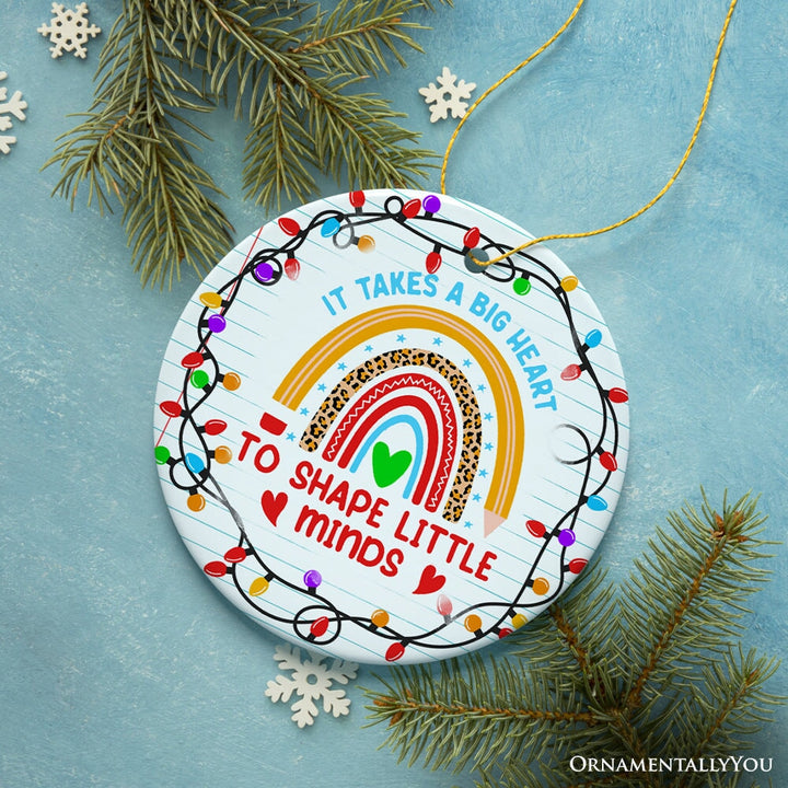 It Takes A Big Heart Ornament, Empowering Holiday Gift for Special Needs Educators Ceramic Ornament OrnamentallyYou 