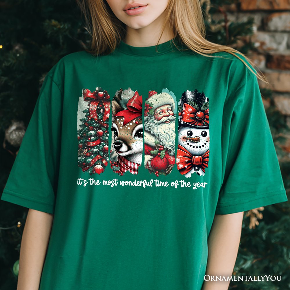 It's Most Wonderful Time Of The Year T‑Shirt, Reindeer, Santa, Snowman Vintage Tee for Christmas T-Shirts OrnamentallyYou 