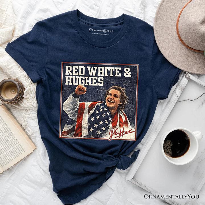 Jack Hughes USA Gold Hockey T-Shirt, American Sport Pride Tee