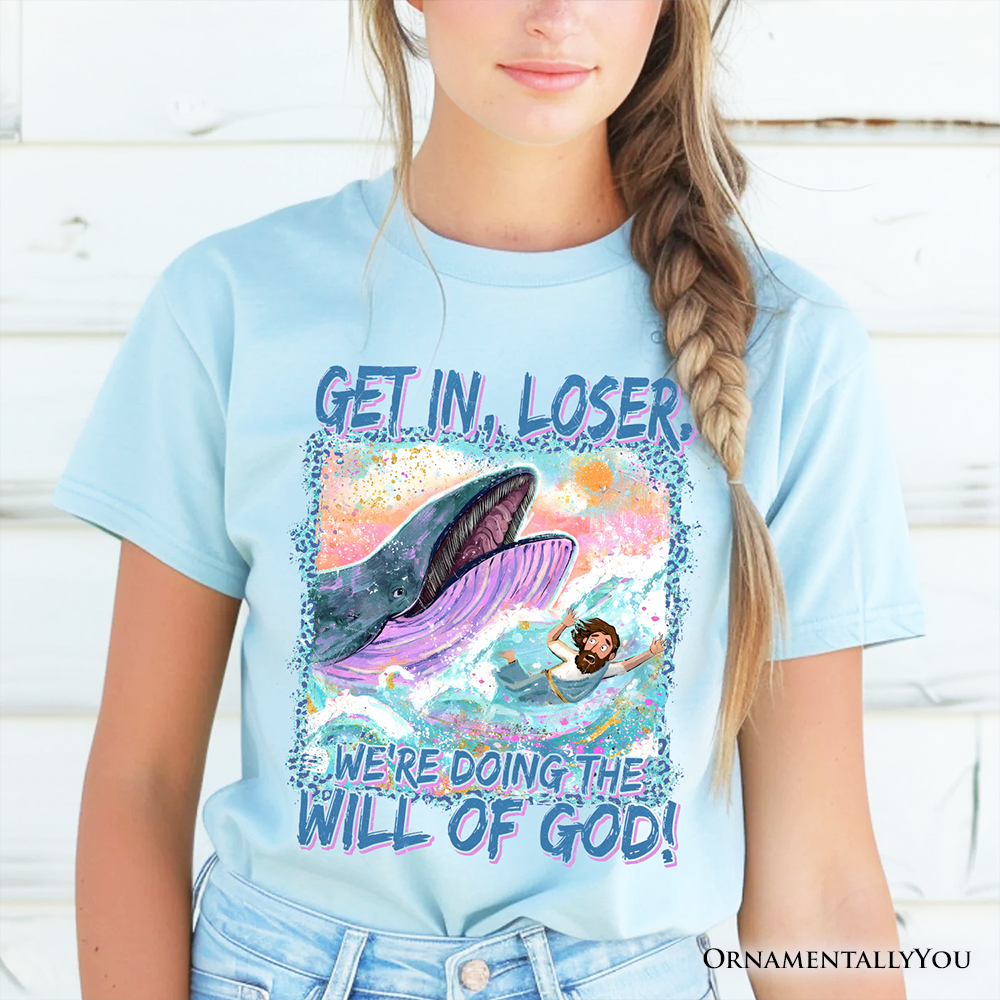 Jonah And The Whale T-Shirt, Doing The Will Of God Funny Christian Tee