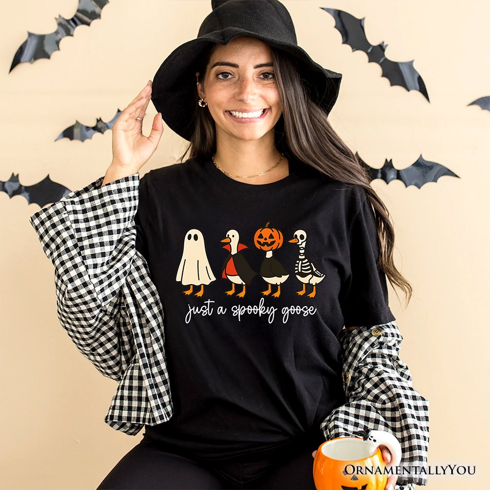 Just a Spooky Goose T-Shirt, Funny Halloween Costumes Tee T-Shirts OrnamentallyYou 