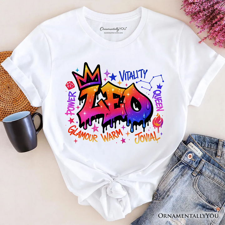 Leo Graffiti Zodiac T-Shirt, Street Style Astrology Horoscope Tee