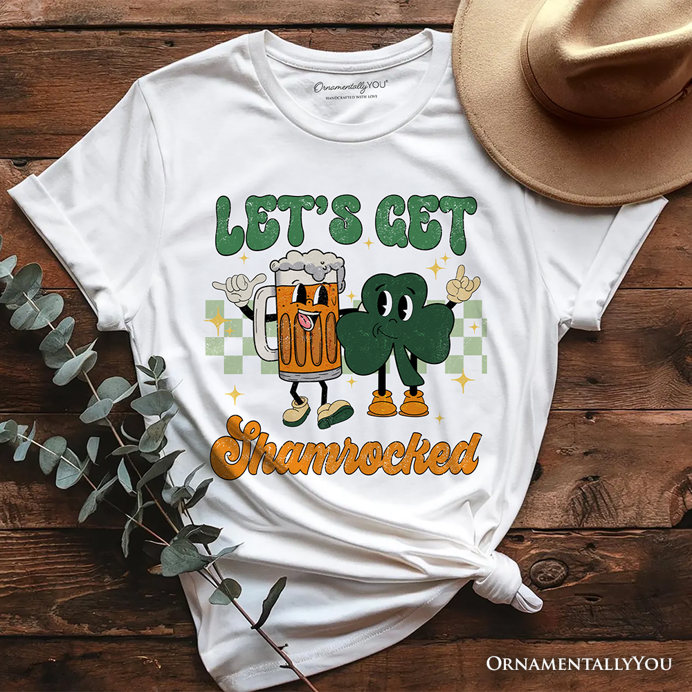 Let’s Get Shamrocked St Patrick’s Day T-Shirt, Funny Beer and Clover Drinking Tee
