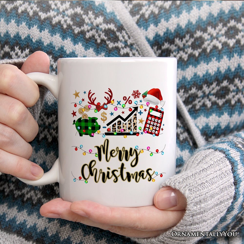 Personalized Mug Finance Professional Buffalo Plaid Christmas, Custom Accountant and Financial Advisor Gift Personalized Ceramic Mug OrnamentallyYou 12oz Mug Non-Custom 