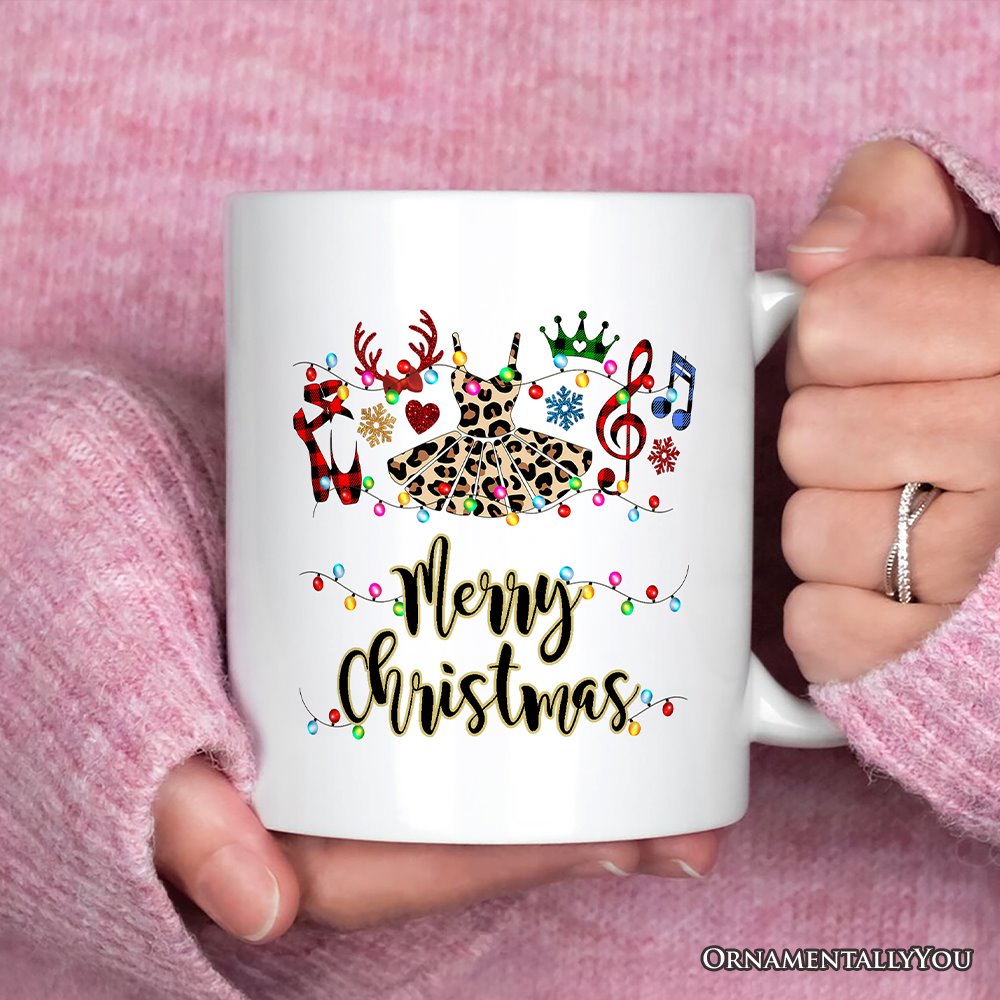 Personalized Mug Ballet Buffalo Plaid Christmas, Dance Teacher Gift Personalized Ceramic Mug OrnamentallyYou 12oz Mug Non-Custom 