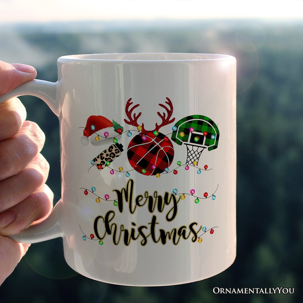 Personalized Mug Basketball Buffalo Plaid Christmas, Team and Coaches Gift Personalized Ceramic Mug OrnamentallyYou 12oz Mug Non-Custom 