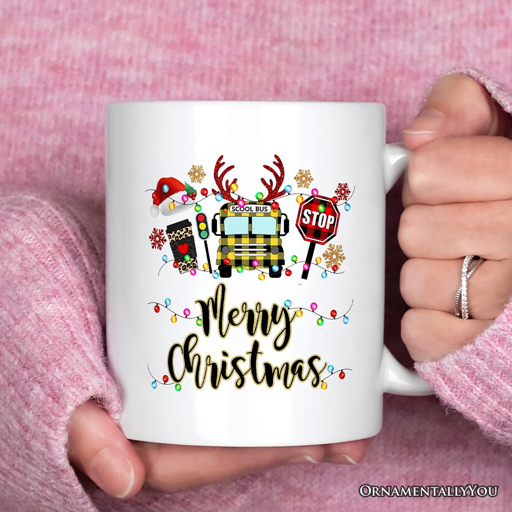 Personalized Mug School Bus Driver Buffalo Plaid Christmas Gift Personalized Ceramic Mug OrnamentallyYou 12oz Mug Non-Custom 