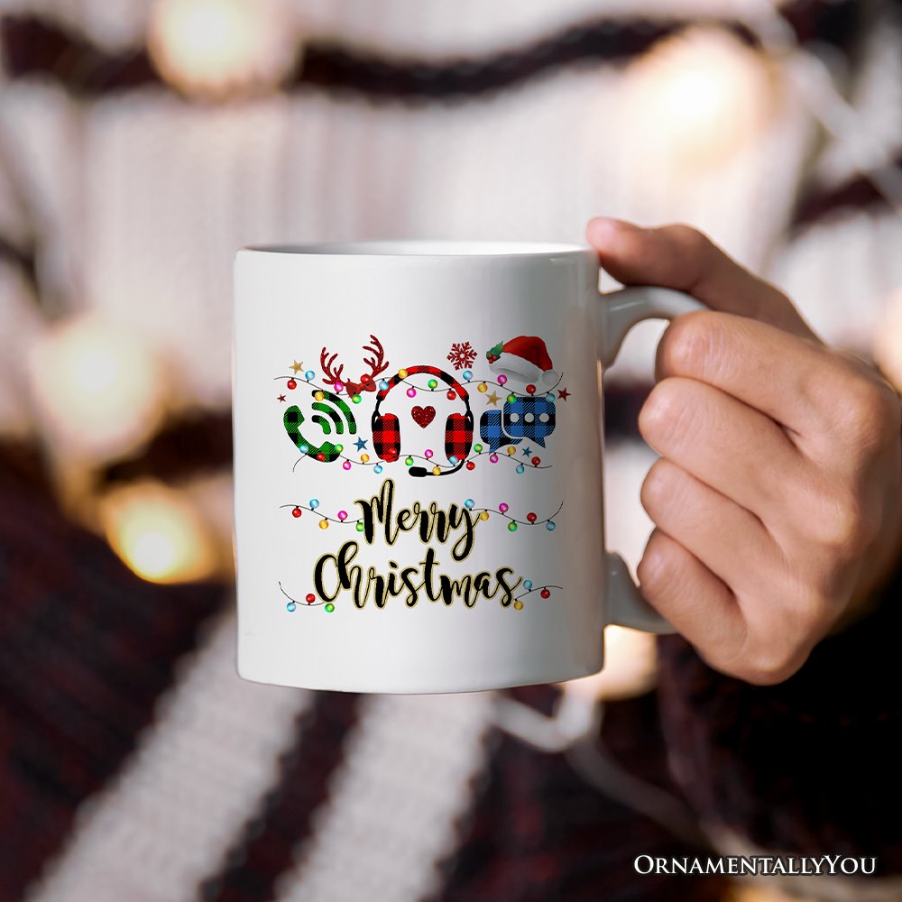 Personalized Mug Customer Service Representative Buffalo Plaid Christmas Gift Personalized Ceramic Mug OrnamentallyYou 