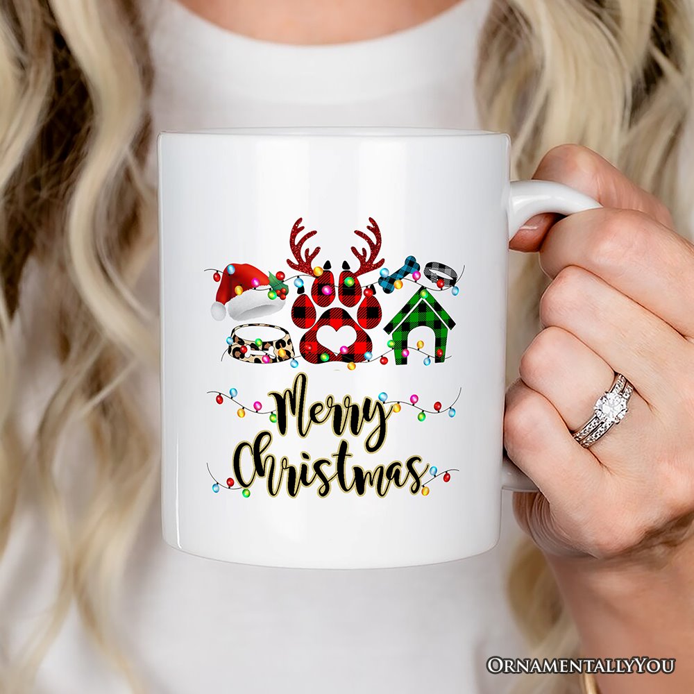 Personalized Mug Dog Buffalo Plaid Christmas, Dog Mom Gift Personalized Ceramic Mug OrnamentallyYou 12oz Mug Non-Custom 