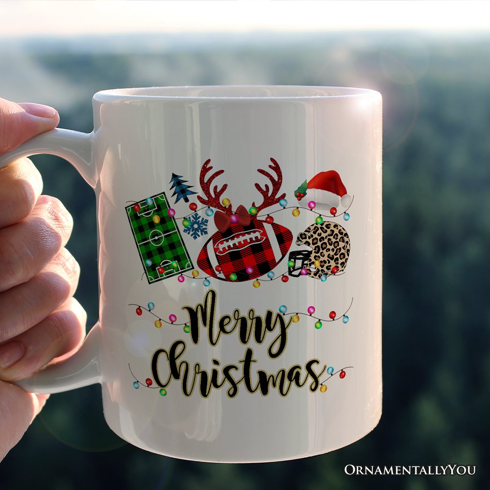 Personalized Mug Football Buffalo Plaid Christmas, Team and Coaches Gift Personalized Ceramic Mug OrnamentallyYou 12oz Mug Non-Custom 