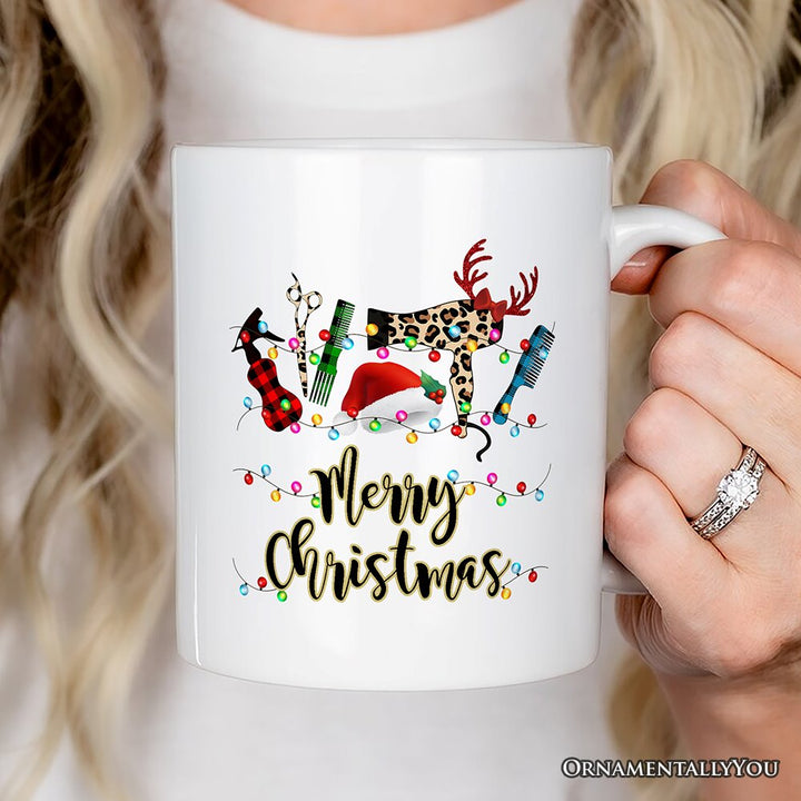 Personalized Mug Hair Stylist Buffalo Plaid Christmas, Hair Hustler Gift Personalized Ceramic Mug OrnamentallyYou 12oz Mug Non-Custom 