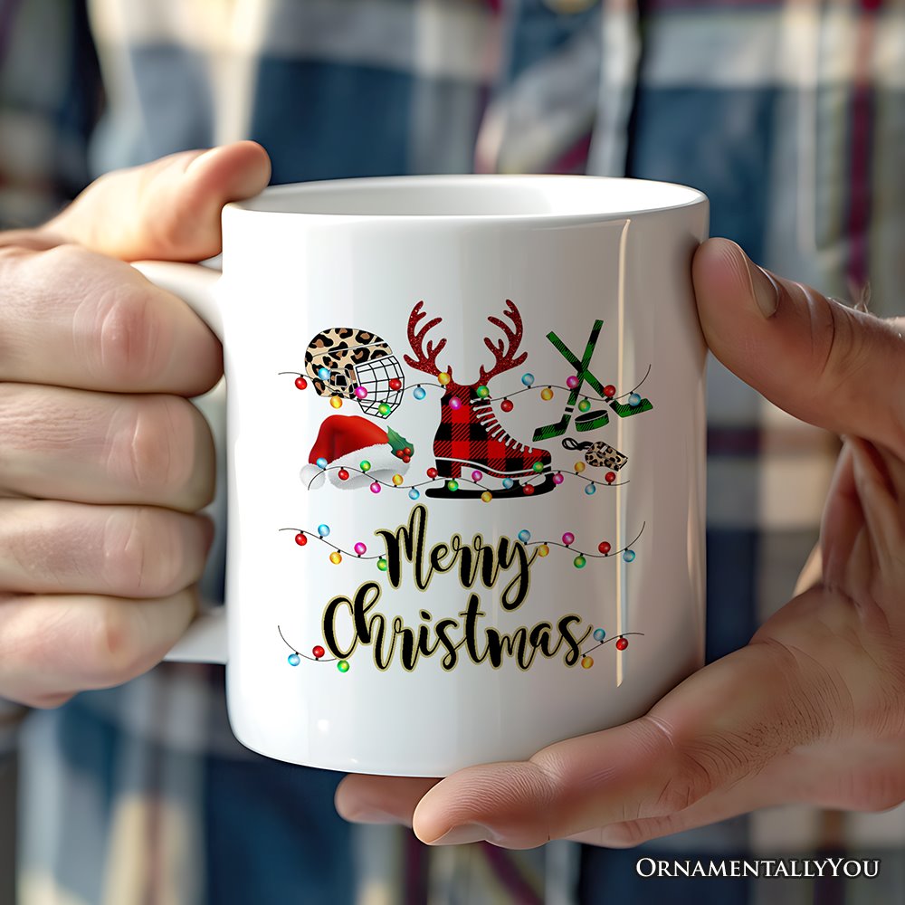 Personalized Mug Hockey Buffalo Plaid Christmas, Team and Coaches Gift Personalized Ceramic Mug OrnamentallyYou 12oz Mug Non-Custom 