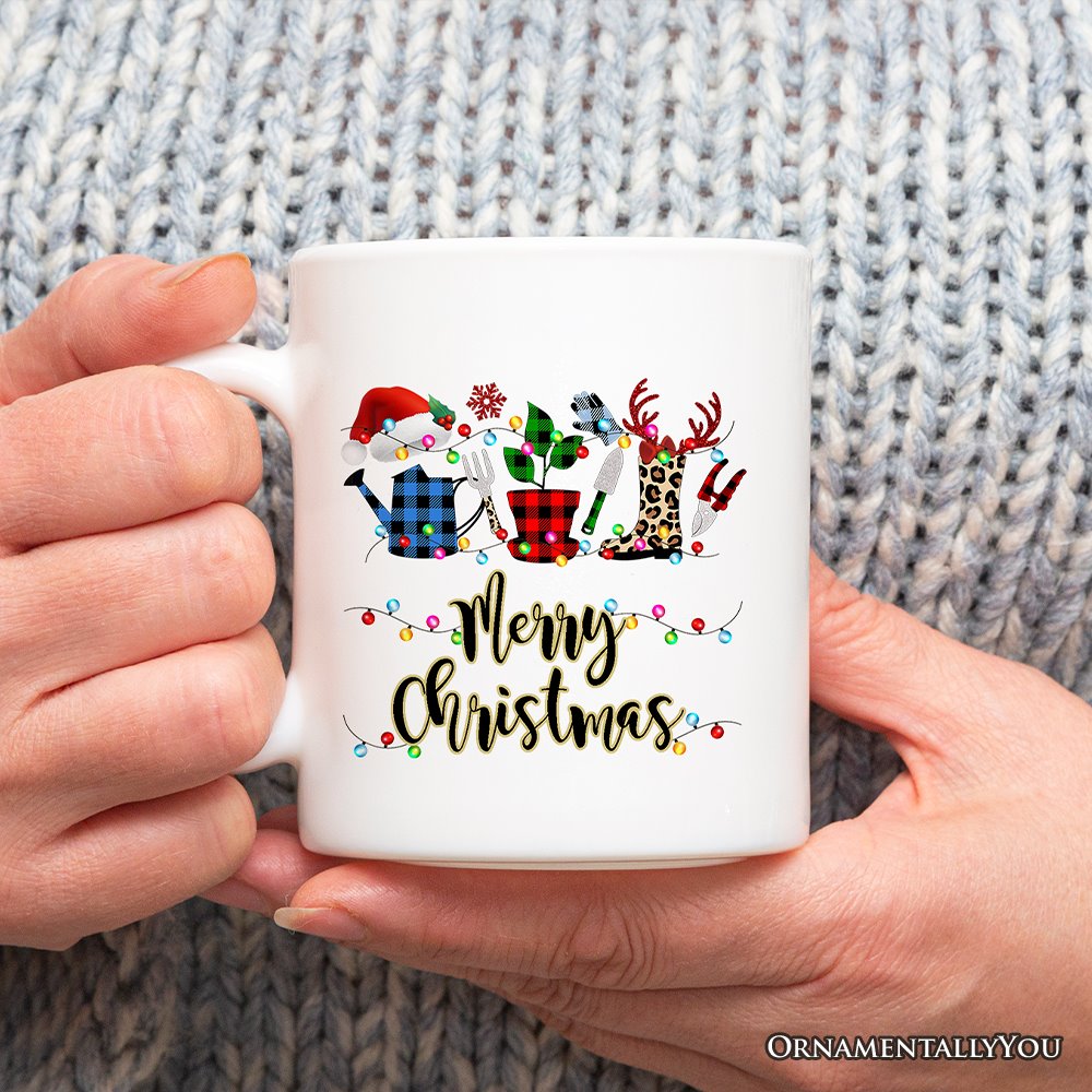 Personalized Mug Plant Lover Gift Buffalo Plaid Christmas, Botanical Gift Personalized Ceramic Mug OrnamentallyYou 12oz Mug Non-Custom 