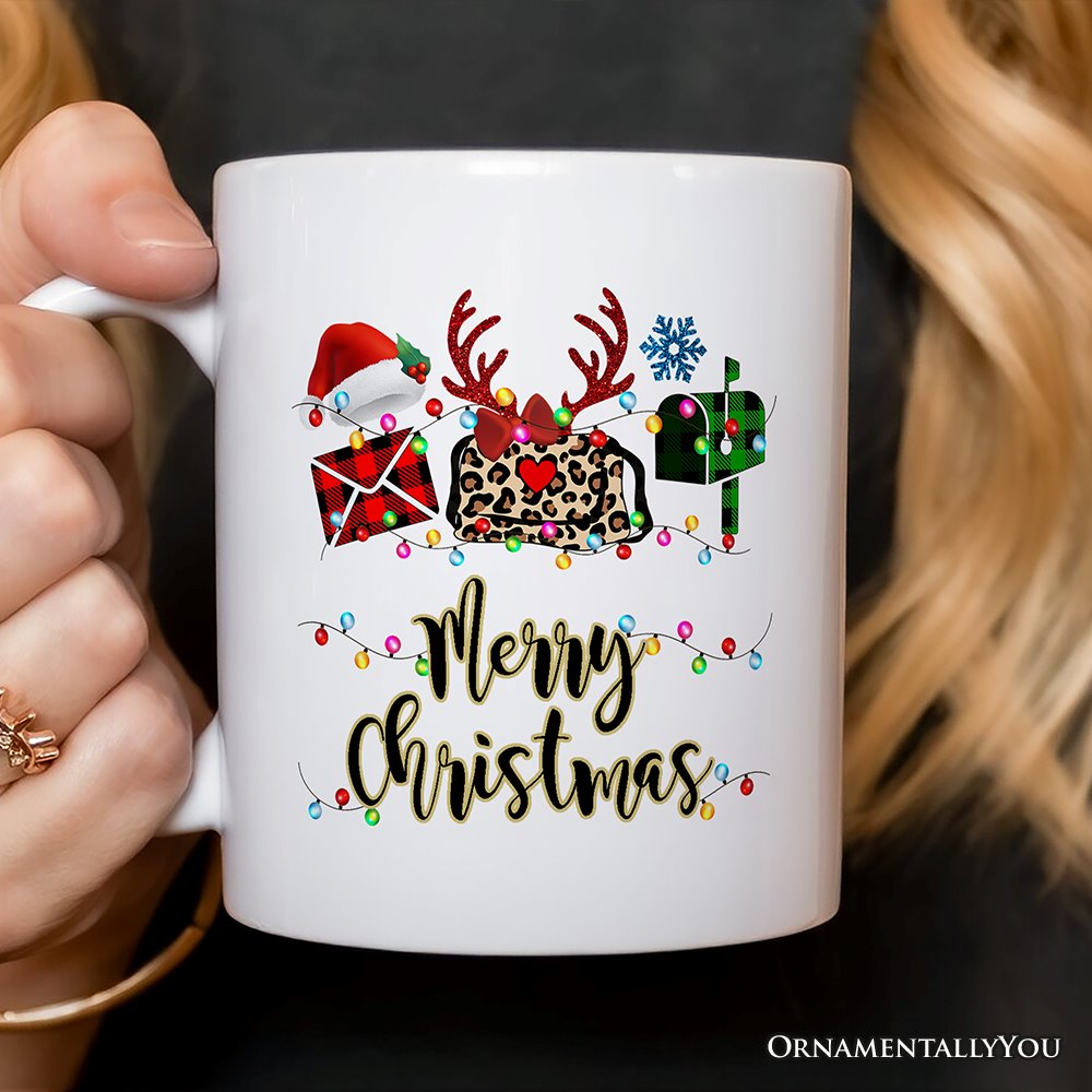 Personalized Mug Postal Worker Buffalo Plaid Christmas Gift Personalized Ceramic Mug OrnamentallyYou 12oz Mug Non-Custom 