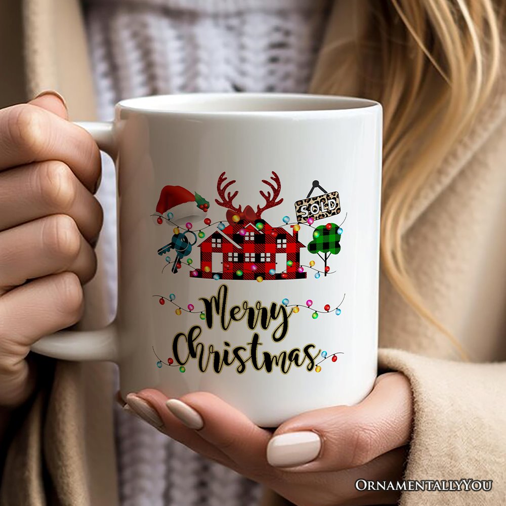 Personalized Mug Realtor Buffalo Plaid Christmas, Gift From Customers Personalized Ceramic Mug OrnamentallyYou 12oz Mug Non-Custom 