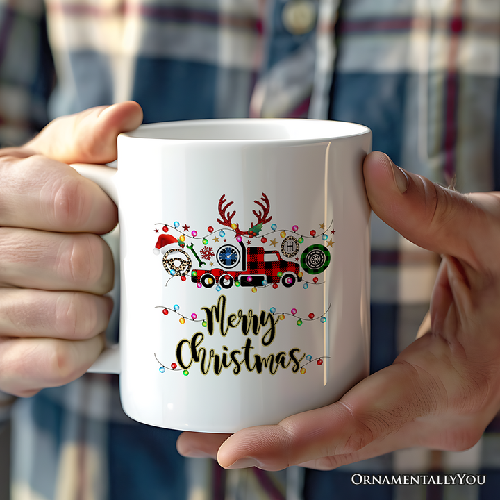 Personalized Mug Truck Driver and Logistics Buffalo Plaid Christmas, Freight Delivery and Dispatcher Gift