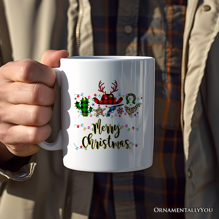 Personalized Mug Buffalo Plaid Gunslinger Western Cowboy Style Christmas