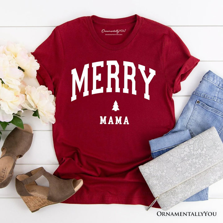 Merry Mama Retro Christmas T-Shirt, Matching Family Holiday Tee T-Shirts OrnamentallyYou Cardinal XS 