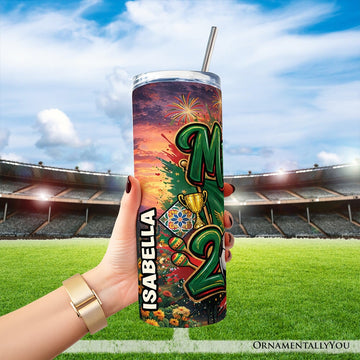 Mexico 2026 Soccer Cup Global Championship 20oz Tumbler With Lid and Stainless Steel Straw, Fans Football Gift Cup Tumbler OrnamentallyYou 