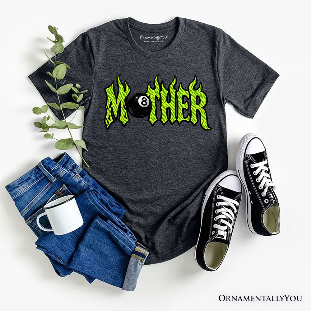 Mother 8 Ball Retro T-Shirt, Trendy Cool Mama Tee T-Shirts OrnamentallyYou Dark Gray XS 