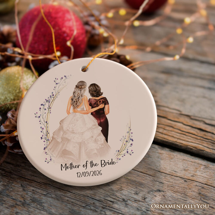 Mother and Daughter Wedding Bride Personalized Gift Ornament Ceramic Ornament OrnamentallyYou 