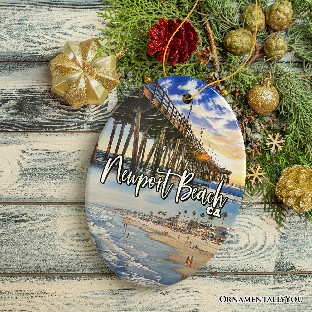 Newport Beach Christmas Ornament, California Coastal City Gift and Tree Decor