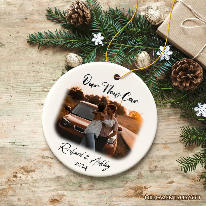 Personalized First Car Photo Ornament, New Driver Picture Custom Christmas Family Gift