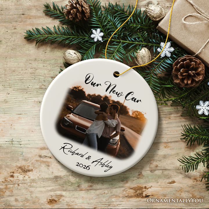 Personalized First Car Photo Ornament, New Driver Picture Custom Christmas Family Gift
