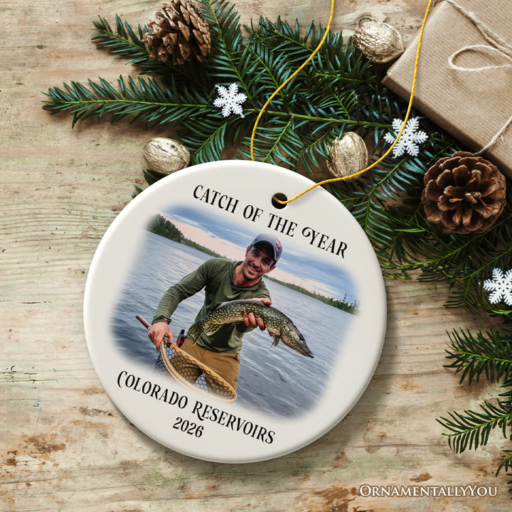 Personalized Fishing Keepsake Ornament Gift, Catch of the Year Photo