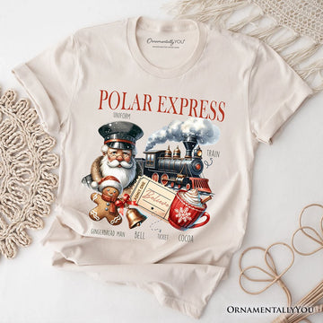 Polar Express Christmas T-Shirt, Vintage Holiday Santa Tee T-Shirts OrnamentallyYou Natural XS 