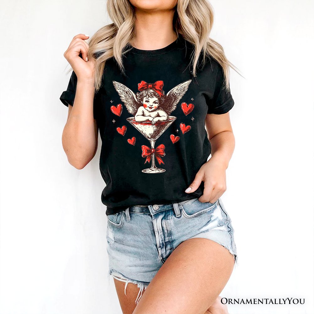 Retro Coquette Cupid Valentine T-Shirt, Galentine Tee T-Shirts OrnamentallyYou 