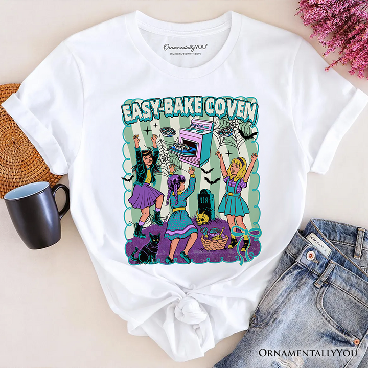 Retro Easy-Bake Coven Horror Movie T-Shirt, Funny Retro Witch Halloween Tee