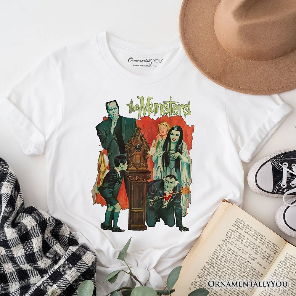 Retro Monster Family Sitcom T-Shirt, Horror Halloween Tee T-Shirts OrnamentallyYou White XS 