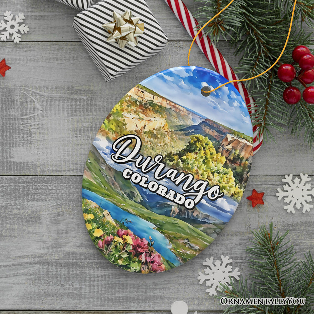 Rustic Durango Colorado Ornament, Mountain Train Town Christmas Gift and Western Adventure Souvenir