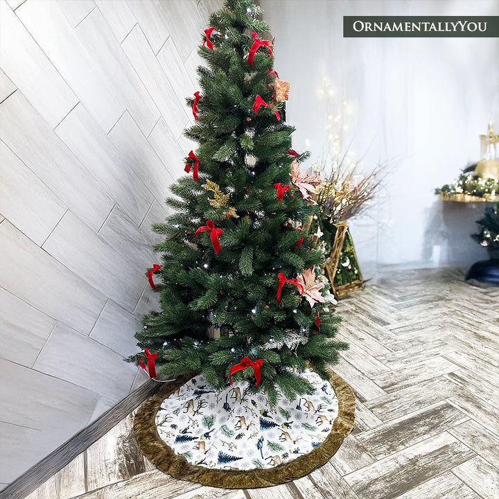 Rustic Nature Pattern Elegant Vintage Christmas Tree Skirt Tree Skirt Nantong Prince Home Fashion Co., Ltd. 